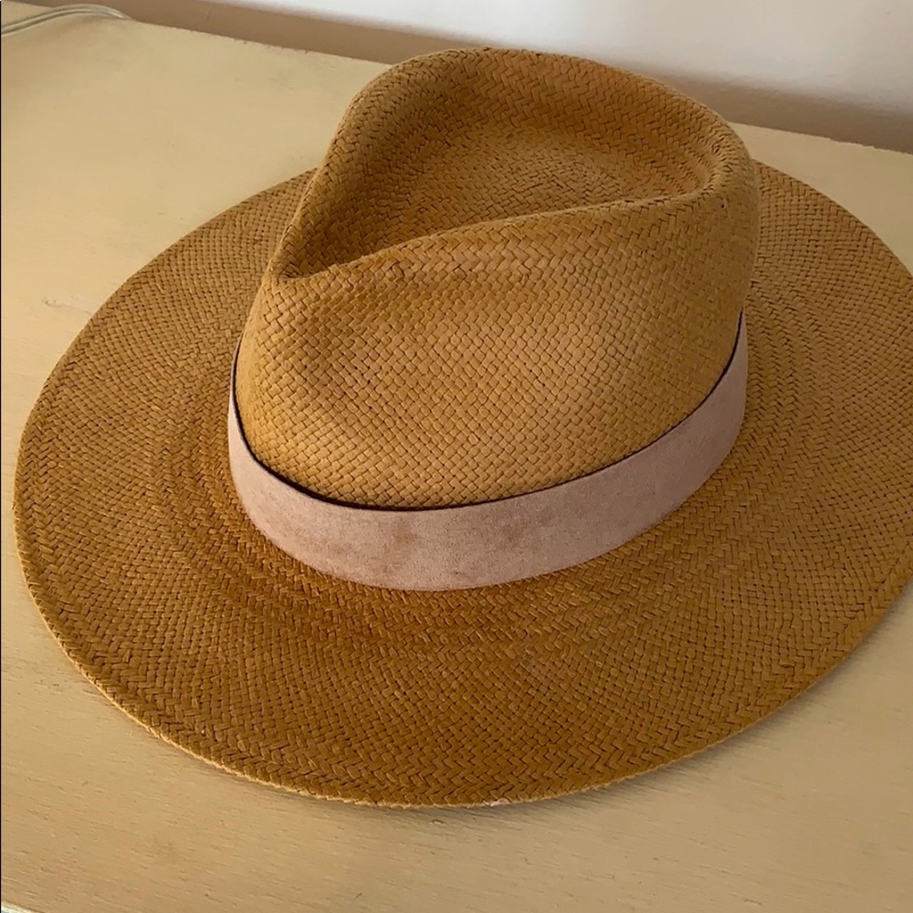 Janessa Leone brown straw packable hat